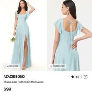 Azazie Bondi A-Line Chiffon Dress Size 4